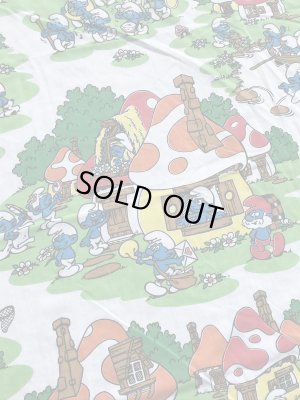 スマーフ ヴィンテージ フラットシーツ 生地 80’s