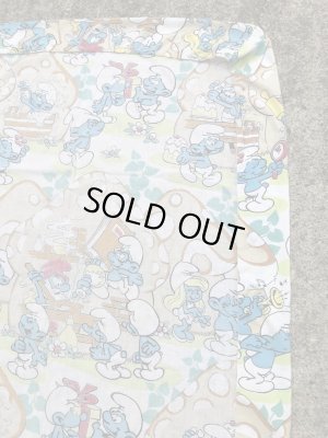 スマーフ　ビンテージ　ベッドシーツ　生地　80年代