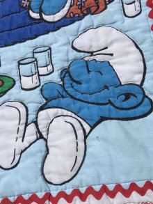 他の写真3: Home Smurf Baby Comforter　スマーフ　ビンテージ　敷物　お布団　80年代