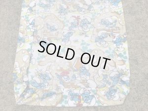 スマーフ　ビンテージ　ベッドシーツ　生地　80年代