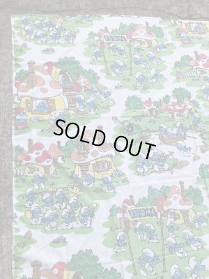 スマーフ ヴィンテージ フラットシーツ 生地 80’s