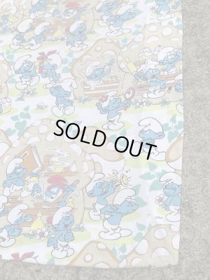 スマーフ　ビンテージ　ベッドシーツ　生地　80年代