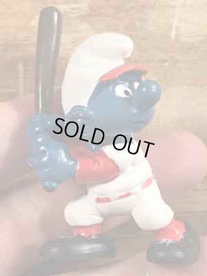 スマーフ　ビンテージ　PVCフィギュア　野球　80年代