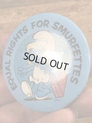 スマーフ　ヴィンテージ　缶バッチ　スマーフェット　80’s