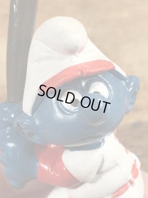 スマーフ　ビンテージ　PVCフィギュア　野球　80年代