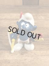 Schleich Smurf “Bow and Arrow” PVC Figure　スマーフ　ビンテージ　PVCフィギュア　70年代