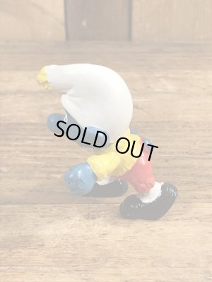 70’sのスキーをしているスマーフのヴィンテージのPVC製フィギュア