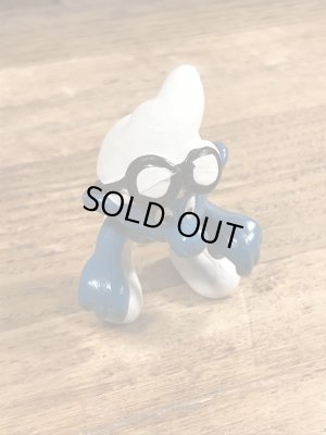 70年代頃のゴーグルをしたスーパースマーフのビンテージのPVCフィギュア