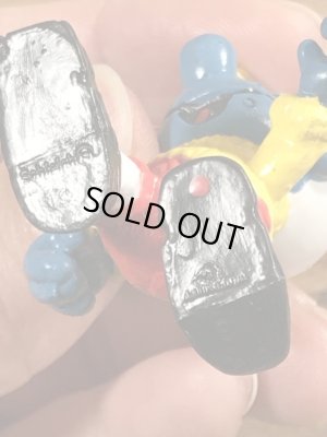 70年代頃のスキーをしているスマーフのビンテージのPVCフィギュア