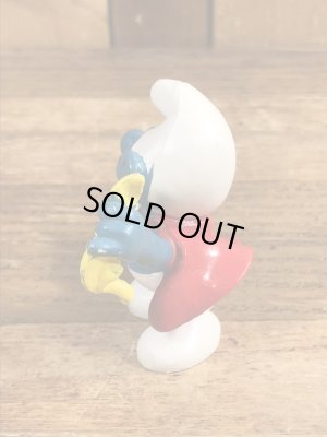 70’sのマジシャンのスマーフのヴィンテージのPVC製フィギュア