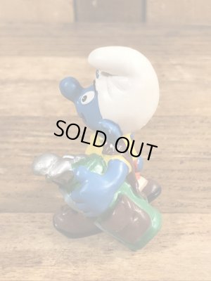 90’sのゴルフをしているSmurfのヴィンテージのPVC製フィギュア