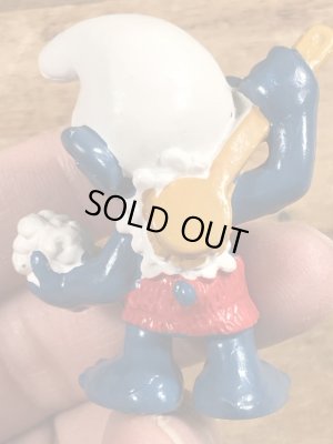 70年代頃のお風呂に入っているスマーフのビンテージのPVCフィギュア