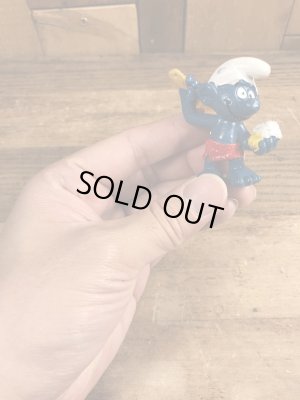 70’sの体を洗っているスマーフのヴィンテージのPVC製フィギュア