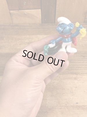 70’sのマジシャンのスマーフのヴィンテージのPVC製フィギュア