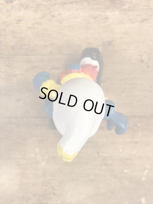 70’sのスキーをしているスマーフのヴィンテージのPVC製フィギュア