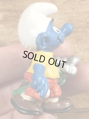 90’sのゴルフをしているSmurfのヴィンテージのPVC製フィギュア