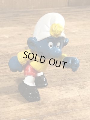 70年代頃のスキーをしているスマーフのビンテージのPVCフィギュア