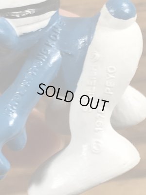 70年代頃のゴーグルをしたスーパースマーフのビンテージのPVCフィギュア