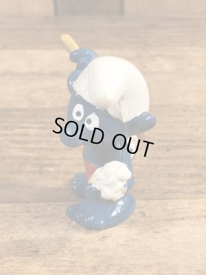 70’sの体を洗っているスマーフのヴィンテージのPVC製フィギュア