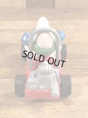 80’sのゴーカートに乗ったスーパースマーフのヴィンテージのPVC製フィギュア