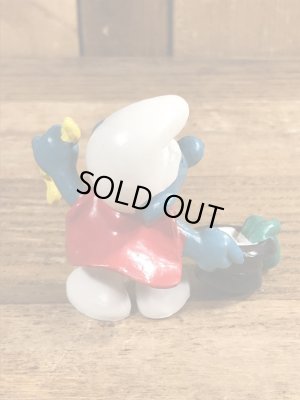 70’sのマジシャンのスマーフのヴィンテージのPVC製フィギュア