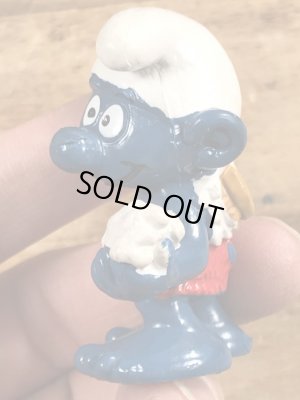 70’sの体を洗っているスマーフのヴィンテージのPVC製フィギュア