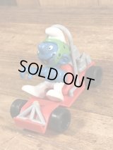 Schleich Super Smurf “Go Kart” PVC Figure　スーパースマーフ　ビンテージ　PVCフィギュア　80年代