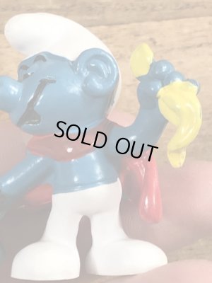 70’sのマジシャンのスマーフのヴィンテージのPVC製フィギュア