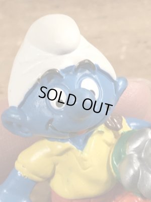 90年代頃のゴルフをしているスマーフのビンテージのPVCフィギュア