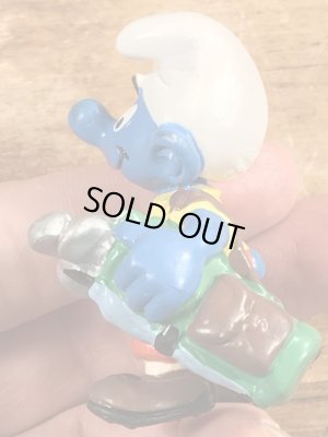 90’sのゴルフをしているSmurfのヴィンテージのPVC製フィギュア