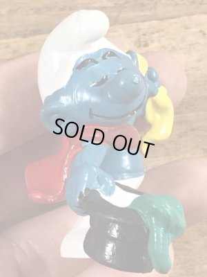 70’sのマジシャンのスマーフのヴィンテージのPVC製フィギュア