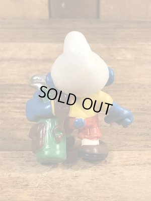 90’sのゴルフをしているSmurfのヴィンテージのPVC製フィギュア