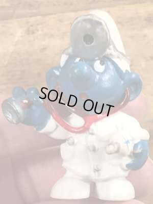 70年代頃のドクターのスマーフのビンテージのPVCフィギュア