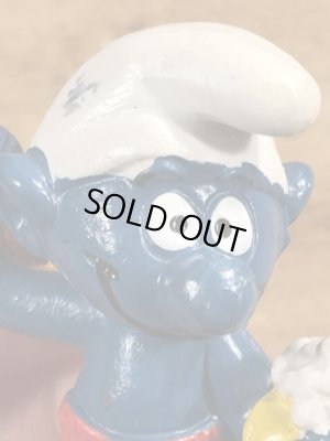 70年代頃のお風呂に入っているスマーフのビンテージのPVCフィギュア