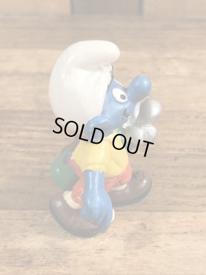 90年代頃のゴルフをしているスマーフのビンテージのPVCフィギュア