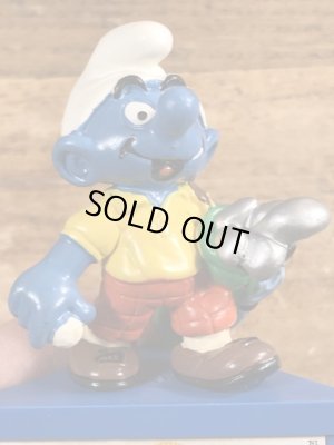 80年代頃のゴルフをしているスマーフのビンテージのPVCフィギュア