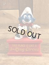 Schleich Smurf “Clown” PVC Figure　スマーフ　ビンテージ　PVCフィギュア　台座付き　70年代