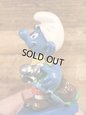 80年代頃のゴルフをしているスマーフのビンテージのPVCフィギュア