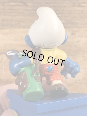 80年代頃のゴルフをしているスマーフのビンテージのPVCフィギュア