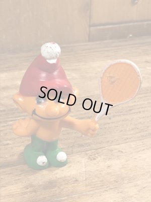 70年代頃のテニスをしているグノームファミリーのビンテージのPVCフィギュア