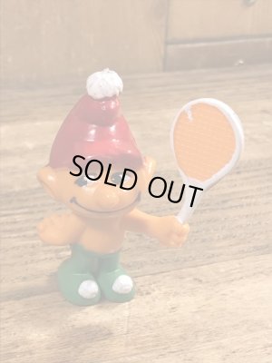 70年代頃のテニスをしているグノームファミリーのビンテージのPVCフィギュア