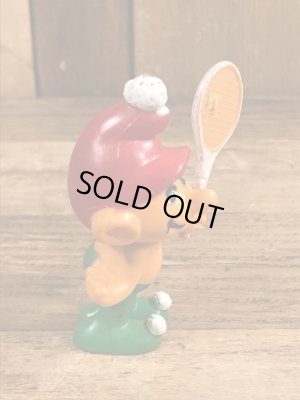 70年代頃のテニスをしているグノームファミリーのビンテージのPVCフィギュア