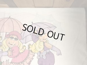 80年代頃のカーミットとミスピギーのビンテージのピローケース