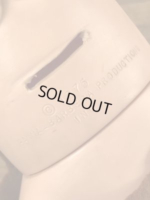 70年代頃のフリントストーンのバーニーのビンテージのコインバンクドール