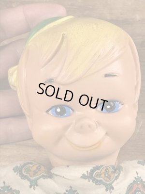 60年代頃のフリントストーンのバンバンのビンテージのハンドパペットドール