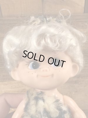 60~70年代頃のフリントストーンに似た原始人のビンテージのドール