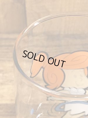 80年代頃のフリントストーンキッズのウィルマのビンテージのグラス