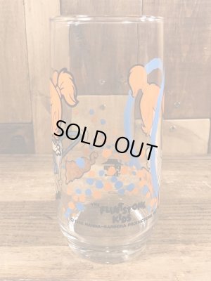 80年代頃のフリントストーンキッズのウィルマのビンテージのグラス