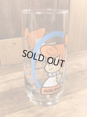 80年代頃のフリントストーンキッズのウィルマのビンテージのグラス