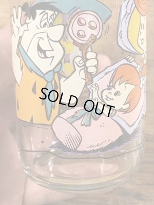 90’sのフリントストーンのヴィンテージのガラスコップ